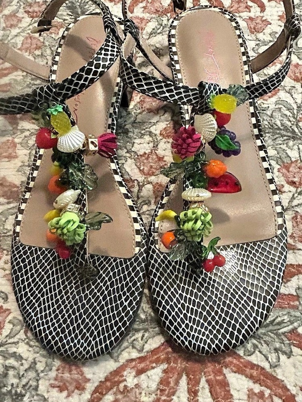 TMS Lannah/LANN0155 Fruit Charm Sandals in Black Multicolor US 7M